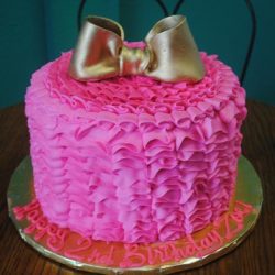 Girls birthday cake | pink ruffles cake | arlington bakery | gold bow birthday cake, Birthday cakes in Arlington texas, birthday cakes in fort worth texas, affordable cakes in Arlington, affordable cakes in dallas, birthday cakes in dallas, birthday cakes in southlake, birthday cakes in irving, birthday cakes north texas