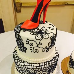 Black Lace cakes, elegant birthday cakes, high heel cakes, dallas birthday cakes, fort worth birthday cakes