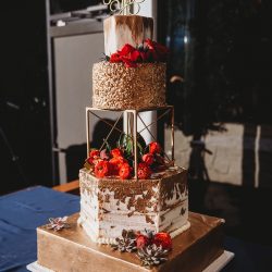 Gold Sequins Wedding Cakes | Gold Weddings | Naked wedding cakes | Arlington Wedding Bakery