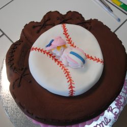 baseball glove baby shower cake, custom shower cakes, arlington bakery, baseball glove