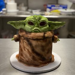 Baby Yoda Cakes, Dallas custom cakes, arlington custom cakes, 3D cakes, Yoda cakes, Star Wars cakes