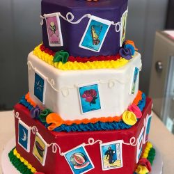 La Loteria Cake, latino card game, card game cakes, quinceanera cakes