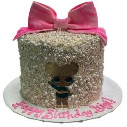 Birthday cakes for girls, pink bow cakes, LOL Surprise cakes, arlington bakery, dallas cakes, fort worth cakes