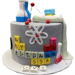 science birthday cake, custom birthday cake, kids birthday cake, dallas bakery, fort worth bakery