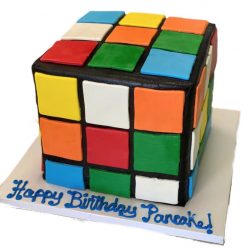 rubiks cube cake, birthday cakes, fort worth bakery, arlington bakery