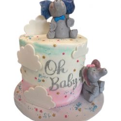 elephants baby shower cake, dallas baby shower cakes, fort worth bakery, arlington bakery