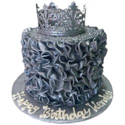 Silver Ruffles, Birthday Cakes, Silver Crown Cakes, That's The Cake, Dallas Bakery