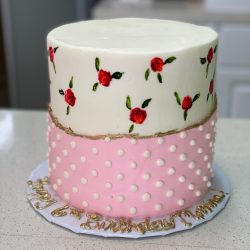 roses painted cakes, pink cakes, gold cakes, birthday cakes dallas, fort worth bakery, arlington, sugar bee sweets, sweetthingsbakery, dfw cakes