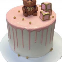 Small Baby Shower Cake with Drip | Baby Showers | Dallas Bakery | Custom Cakes Arlington | That's The Cake