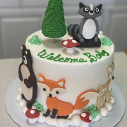 Woodland Creatures Baby Shower Cake, Dallas Bakery, Fort Worth Cakes