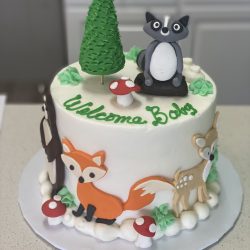 Woodland Creatures Baby Shower Cake, Dallas Bakery, Fort Worth Cakes