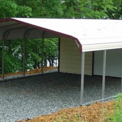 Standard Metal Carport with Attached Storage Shed