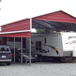 Metal RV Cover with Double Carport