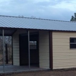Enclosed Metal Garage with Window, Rolling Garage Door, and Walk-Thru Door,