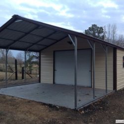 Enclosed Metal Garage with Window, Rolling Garage Door, and Walk-Thru Door,