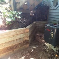 Retaining wall under stairs in Brevard