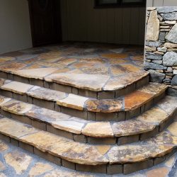 Rock Patio and Stair In Front of Home in Ashveille