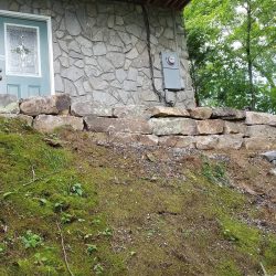 Rock Retaining Wall in backyard in Asheville